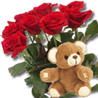 11 adet g�l ve ayicik buket   Ankara Emrah Mahallesi �i�ek g�nderme 