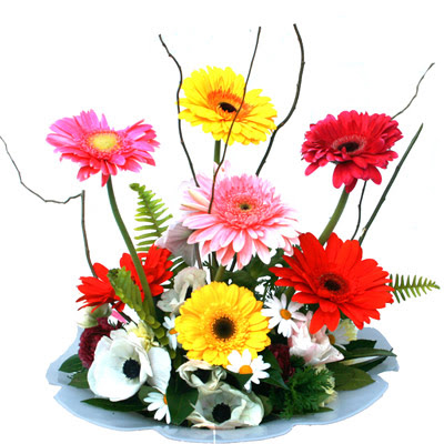  Ankara Atapark Mahallesi anneler g�n� �i�ek yolla  camda gerbera ve mis kokulu kir �i�ekleri 