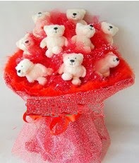 9 adet teddy bear buket  Ankara Emrah Mahallesi �i�ek g�nderme 