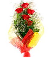 5 li k�rm�z� g�l buketi  Ankara Kanuni Mahallesi g�venli h�zl� �i�ek 