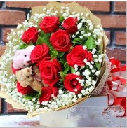7 adet k�rm�z� g�l 2 adet 10 cm ay� buketi  Ankara Yayla Mahallesi �i�ek yolla 