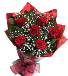 6 adet k�rm�z� g�lden buket  Ankara Ku�ca��z Mahallesi hediye �i�ek yolla 