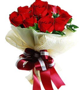 9 adet k�rm�z� g�lden buket tanzimi  Ankara Sanatoryum �i�ek ma�azas� 