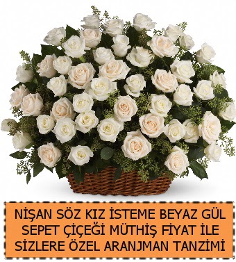 S�z ni�an k�z isteme �i�e�i 33 beyaz g�l  Ankara Sanatoryum �i�ek ma�azas� 