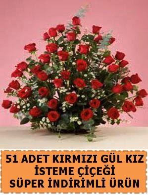 51 Adet k�rm�z� g�lden k�z isteme �i�e�i  Ankara Kanuni Mahallesi g�venli h�zl� �i�ek 