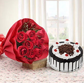 12 adet k�rm�z� g�l 4 ki�ilik ya� pasta  Ankara Etlik Mahallesi �i�ek servisi 