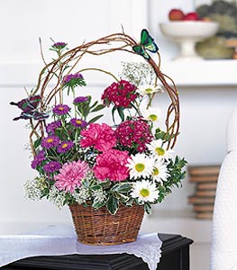  Ankara �ncirli Mahallesi �i�ek yolla  sepet i�erisinde karanfil gerbera ve kir �i�ekleri