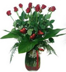  Ankara Y�kseltepe Mah �i�ek g�nderme  11 adet kirmizi g�l ve 1 adet kalp �ubuk