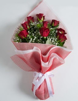 9 adet k�rm�z� g�lden buket  Ankara P�narba�� Mahallesi sevgilime hediye �i�ek 