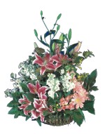  Ankara Aktepe �nternetten �i�ek sipari�i  Pembe gerbera ve lilyum sepeti 