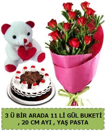 Ya�pasta ay�c�k ve g�l buketi her�ey i�inde  Ankara Sanatoryum �i�ek ma�azas� 