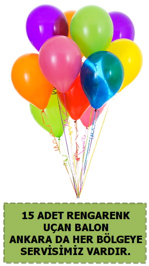 15 adet u�an balon rengarenk  Ankara P�narba�� Mahallesi sevgilime hediye �i�ek 