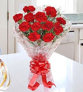 12 adet k�rm�z� karanfil buketi  Ankara A�a��e�lence Mahallesi cicekciler 