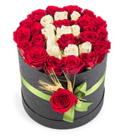 41 adet k�rm�z� beyaz g�l harfli  Ankara Emrah Mahallesi �i�ek g�nderme  
